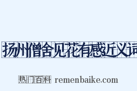 扬州僧舍见花有感近义词是什么意思的图片